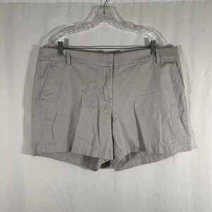 J. Crew Shorts Women's 16 Grey Khaki Chino High Rise 5" Inseam 100% Cotton